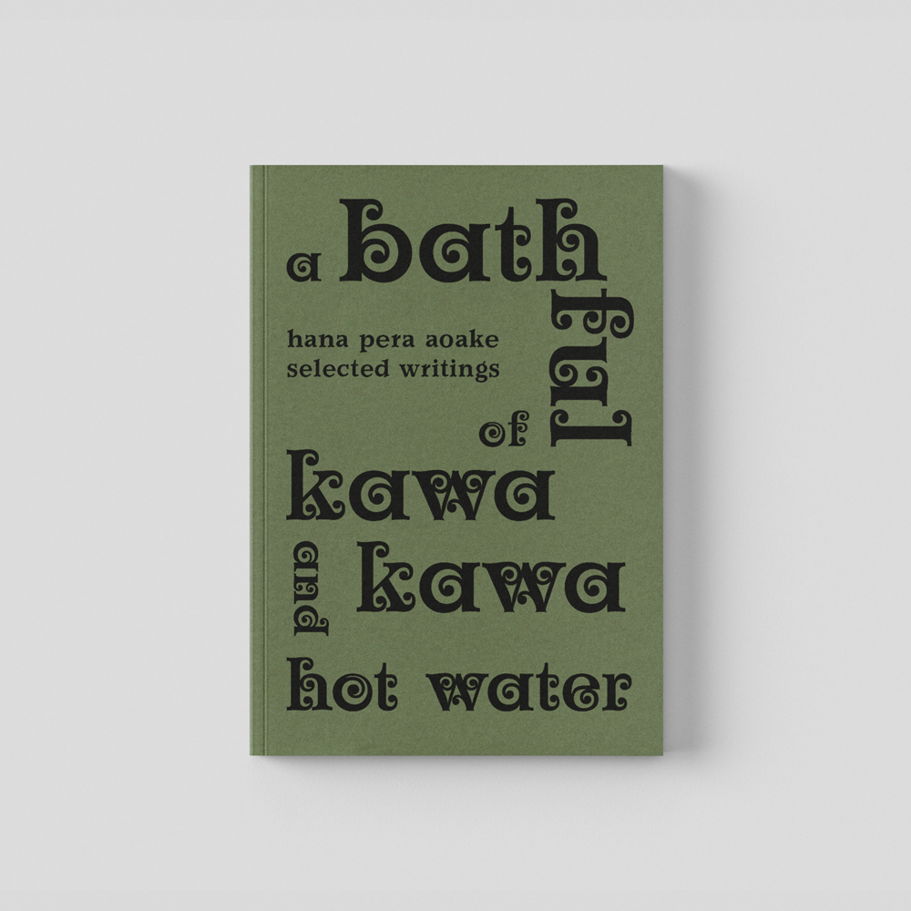 Book cover for A bathful of kawakawa and hot water by Hana Pera Aoake